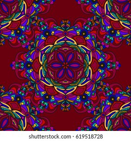 Abstract seamless pattern with ornaments. Decorative background. Vector illustration.