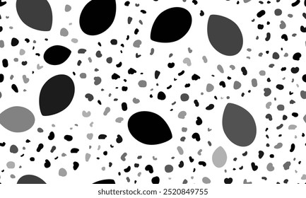 Abstract seamless pattern with oval symbols. Creative leopard backdrop. Vector illustration on white background