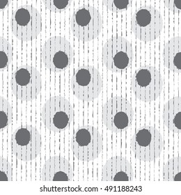 Abstract seamless pattern from ovals with black and white colors. Vector illustration.Modern graphic design