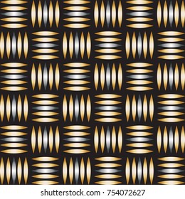 Abstract seamless pattern. Seamless pattern with ovals. Golden black-gray oval. Vector illustration