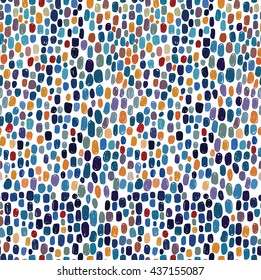 
Abstract seamless pattern with ovals. Mosaic. Background in the style of impressionism .