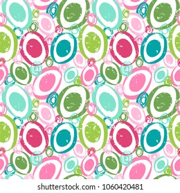 Abstract seamless pattern with ovals. Vector illustration in bright colors.