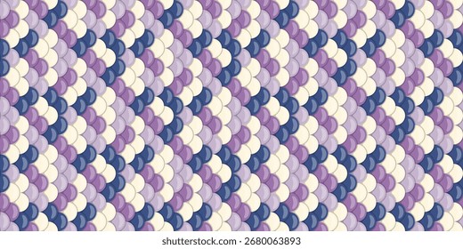 Abstract seamless pattern of overlapping pastel purple, lavender, and blue circles, creating a textured, elegant design.  Ideal for website backgrounds, textile prints, or decorative elements.