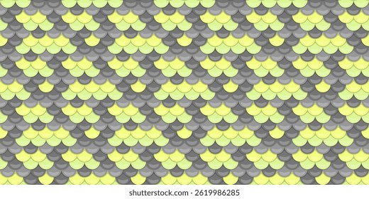 Abstract seamless pattern of overlapping scales in pastel yellow and grey.  Perfect for textile design, website backgrounds, or decorative projects.