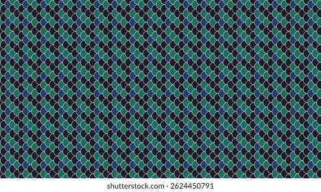 Abstractas patrón sin fisuras con escalas superpuestas en verde azulado, verde oscuro y negro.  Perfecto para el diseño textil, fondos de Sitio web o cualquier proyecto que necesite un fondo con estilo y textura.