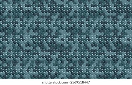 Abstract seamless pattern of overlapping teal circles, creating a textured, geometric design. Ideal for website backgrounds, textile prints, or modern branding.  Versatile and visually appealing.