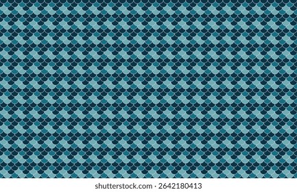 Abstract seamless pattern of overlapping teal scales.  Elegant geometric design ideal for backgrounds, textiles, and website designs. Evokes water, nature, and tranquility.