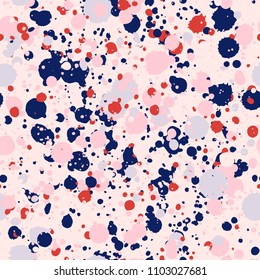 Abstract Seamless Pattern With Paint Splashes. Multicolored Spray Texture.