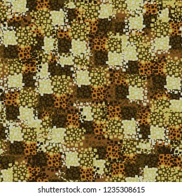 Abstract seamless pattern painted in colors of autumn gold.