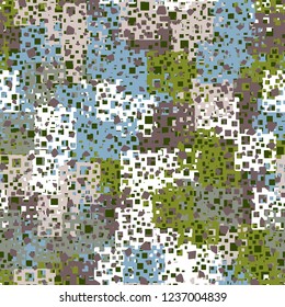 Abstract seamless pattern. Paints of the spring landscape. Chaotic grain in the foreground.