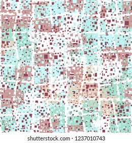 Abstract seamless pattern. Paints of the spring landscape. In the foreground is a grid of quadrangular cells.