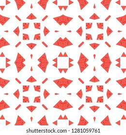 Abstract seamless pattern. Сolor palette "Coral Reef". Soft warm colors. Tile for floor, ceiling, wall, bathroom, kitchen, living room, vinyl surface, napkin, paper, etc.