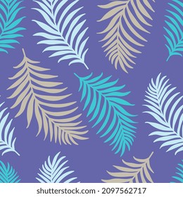 Abstract seamless pattern with palm branches. Perfect background for fabric, wrapping, textile, decoration. Vector illustration.