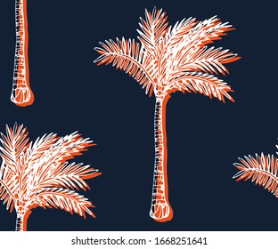 Patrón abstracto sin fisuras con palma. Fondo creativo con figuras geométricas. Gracioso papel pintado para textiles y tejidos. Estilo de moda. Brillante y colorido