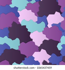 Abstract seamless pattern. Paper cut design.