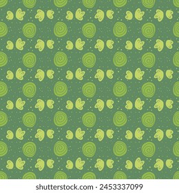 Abstract seamless pattern. Park landscape top view endless background. Forest summertime repeat cover. Nature environment loop ornament. Vector flat hand drawn illustration.