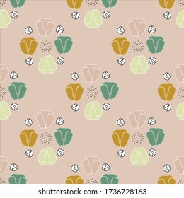 Abstract seamless pattern in pastel color. Can use for print, digital pattern, paper art, template, fabric, presentation, textile, banner, poster, wallpaper, background