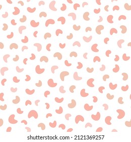 Abstract seamless pattern in pastel colors. Background with pink organic shapes. Vector hand-drawn illustration. Perfect for print, decorations, wrapping paper, covers, invitations, cards.