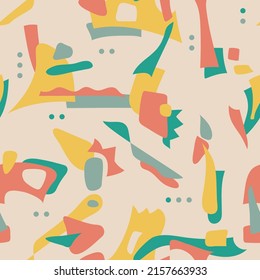 Abstract seamless pattern in pastel colors