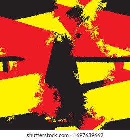 abstract seamless pattern with patches of red black and yellow. Vector image eps 10