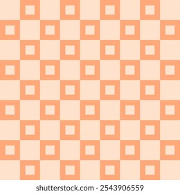 Abstract seamless pattern in Peach Fuzz color. Simple check design with a warm tone, perfect for modern applications in textiles, wallpapers, and graphic designs. High quality vector