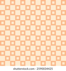 Abstract seamless pattern in Peach Fuzz color. Simple check design with a warm tone, perfect for modern applications in textiles, wallpapers, and graphic designs. High quality vector