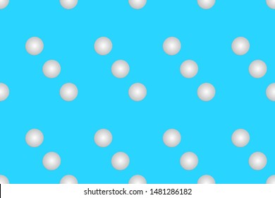 Abstract seamless pattern with pearls. Blue background with white gradient polka dots. Template design for invitation, poster, card, flyer, banner. 