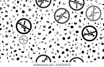 Padrão sem emenda abstrato com sinais proibidos de tráfego de pedestres. Fundo de leopardo criativo. Ilustração vetorial sobre fundo branco