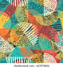 Abstract seamless pattern with pencil sketch.