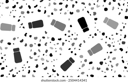 Abstract seamless pattern with pepper shaker symbols. Creative leopard backdrop. Vector illustration on white background