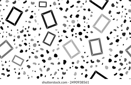 Abstract seamless pattern with photo frame symbols. Creative leopard backdrop. Vector illustration on white background