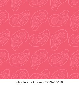 Abstract seamless pattern of pieces of meat. Vector illustration
