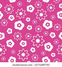 patrón abstracto y sin fisuras de margaritas rosas. un gráfico de moda, elegante, de estilo moderno. para impresión, publicidad, papel envolvente, web, medios sociales. ilustración de arte vectorial.