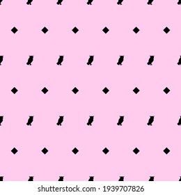 Abstraktes, nahtloses Muster, rosafarbenes Doodle-Tier-Schüssel, Geometrische Figuren Hintergrund Vektorgrafik