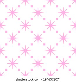 Abstract Seamless Pattern Pink Doodle Geometric Figures Background Vector