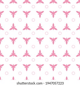 Abstract Seamless Pattern Pink Doodle Geometric Figures Background Vector