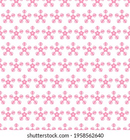 Abstract Seamless Pattern Pink Doodle Geometric Figures Background Vector