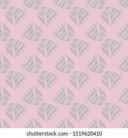 Abstract seamless pattern in pink and green shades, vector