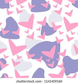 Abstract seamless pattern with pink hearts. Background for wallpapers, textiles, papers, fabrics, web pages.