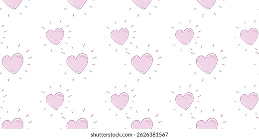 Abstract seamless pattern of pink love heart