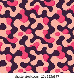 Abstract Seamless Pattern with Pink and Purple Shapes