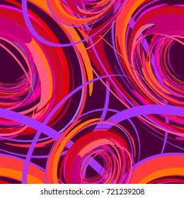 Patrón abstracto sin fisuras con elementos geométricos rosados y púrpura, ilustración vectorial