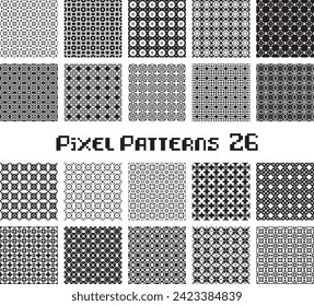 Resumen de un patrón sin fisuras en el estilo de píxeles. Establecer el fondo del diseño geométrico del mosaico. 
