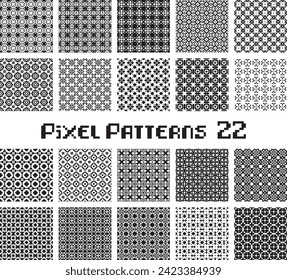 Resumen de un patrón sin fisuras en el estilo de píxeles. Establecer el fondo del diseño geométrico del mosaico. 