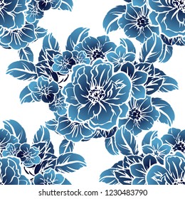 Abstract seamless pattern with plants, herbs and flowers