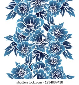 Abstract seamless pattern with plants, herbs and flowers