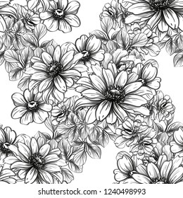 Seamless Pattern Decorative Hibiscus Flowers Isolated Stock Vector ...