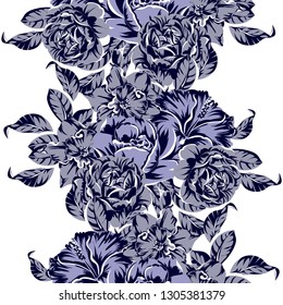 Abstract seamless pattern with plants, herbs and flowers