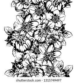 Abstract seamless pattern with plants, herbs and flowers