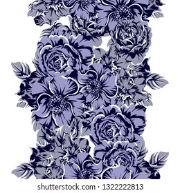 Abstract seamless pattern with plants, herbs and flowers